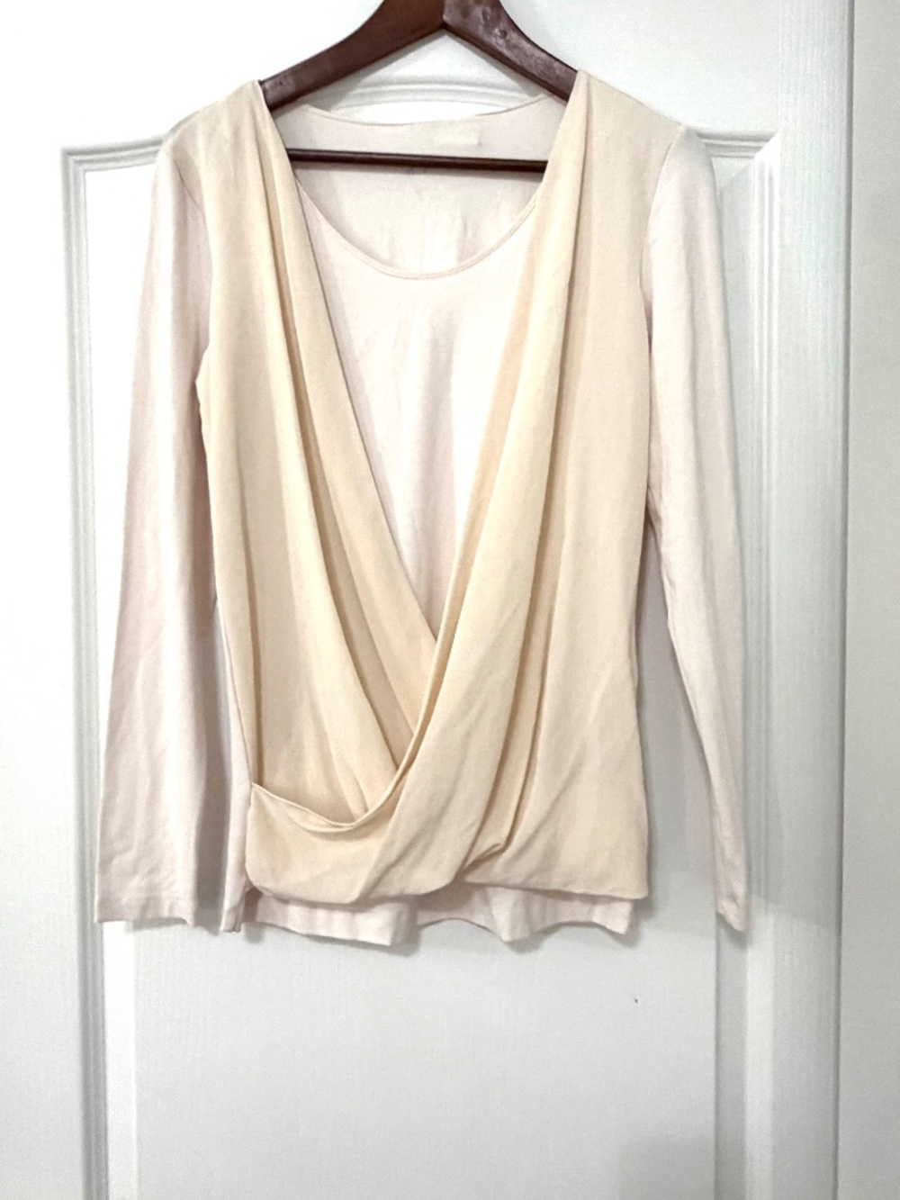 Marc Cain Silk Wrap Crossover Long Sleeve Blouse Size N3 US 6 M